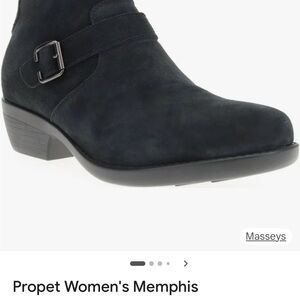 Propet Women's Memphis Suede Ankle Booties - Black